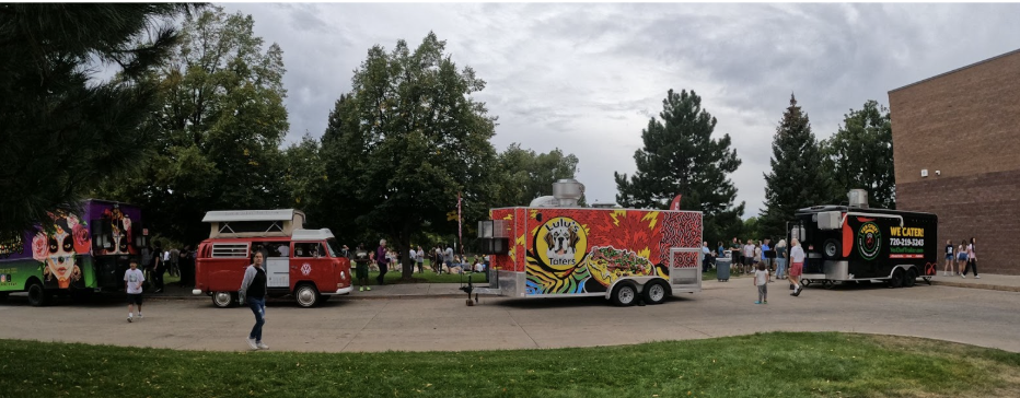 Multiple food trucks are lined up outside of Webber for the Food Truck Rally on September 12th.