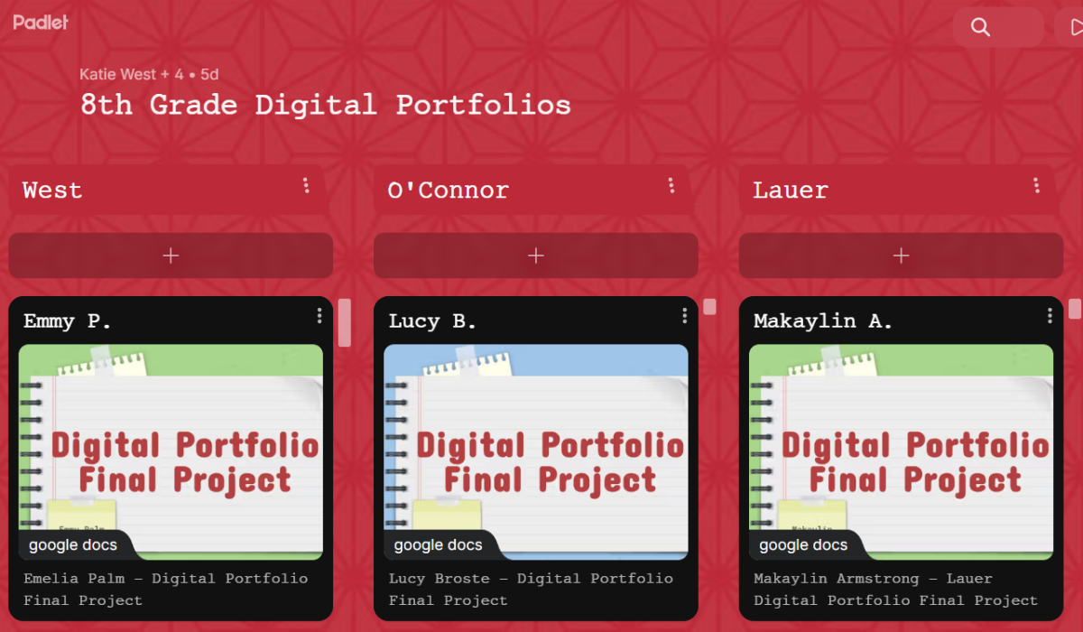 8th graders publish final portfolios in English class